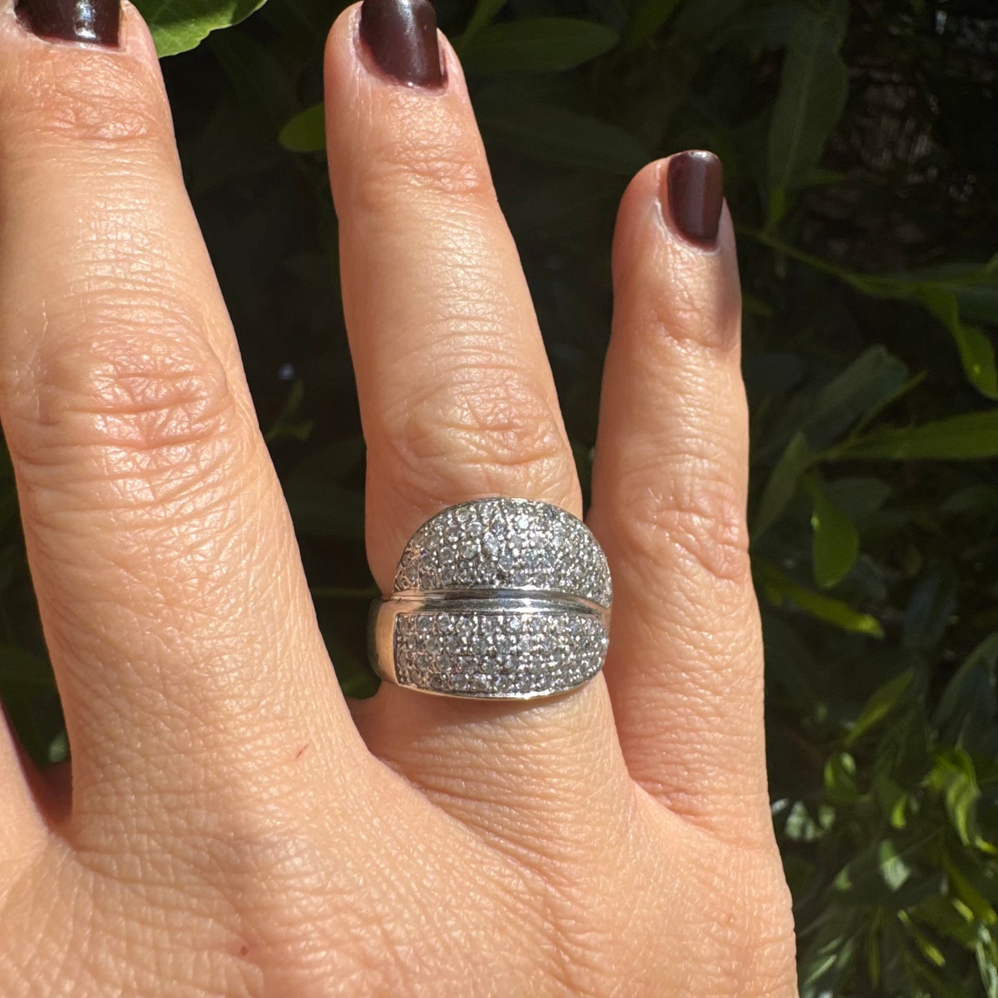 14K white gold ring set with Diamonds