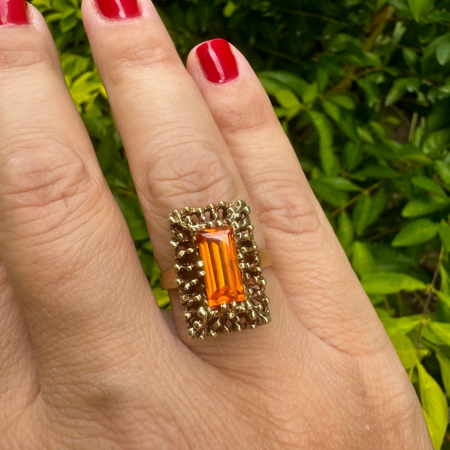 טבעת זהב 14K משובצת סיטרין