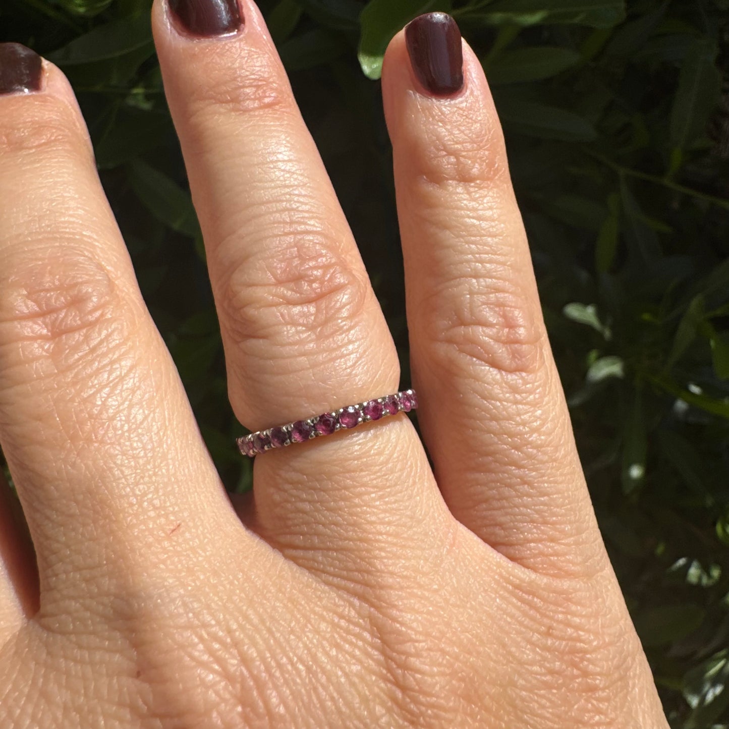 14K gold Eternity ring set Ruby