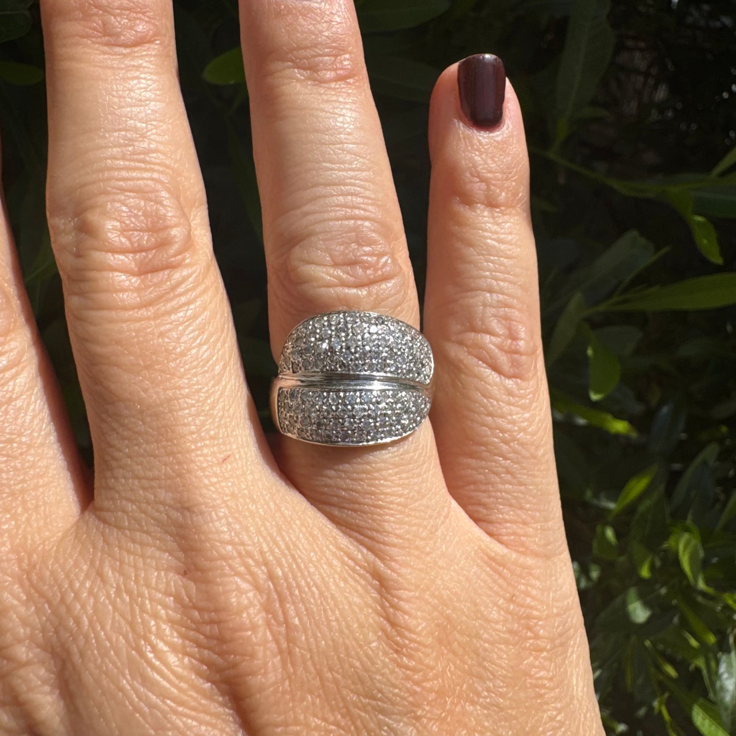14K white gold ring set with Diamonds