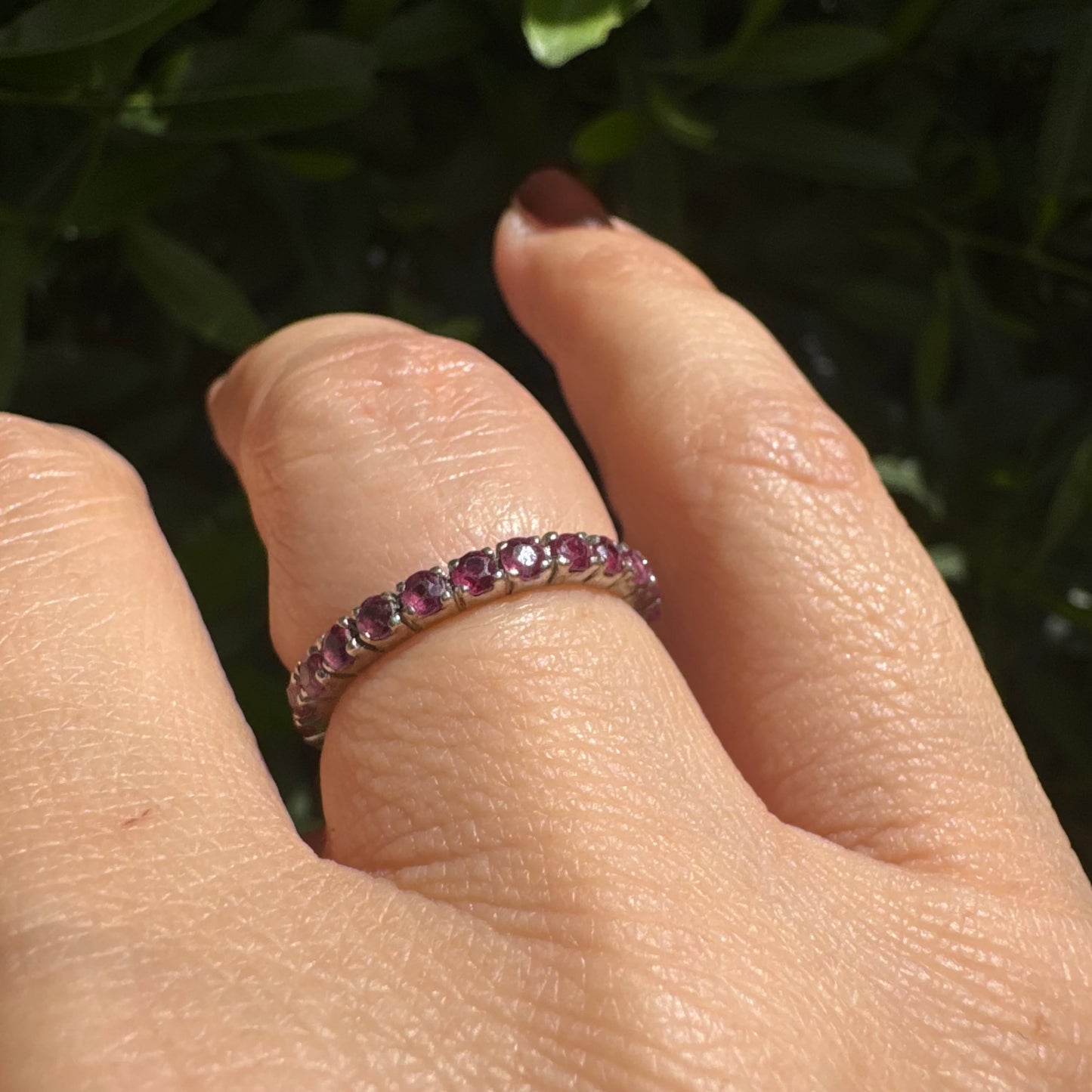 14K gold Eternity ring set Ruby