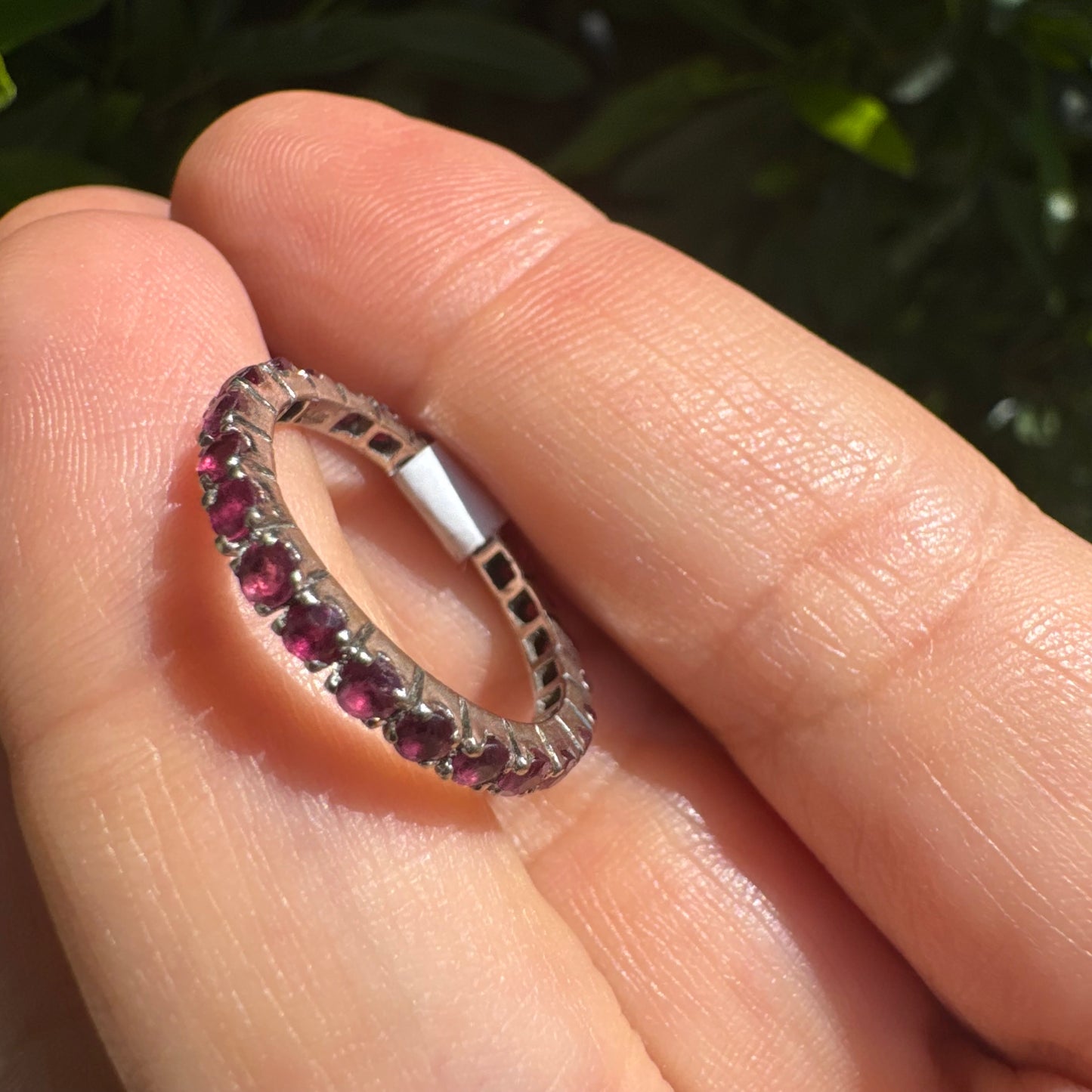 14K gold Eternity ring set Ruby