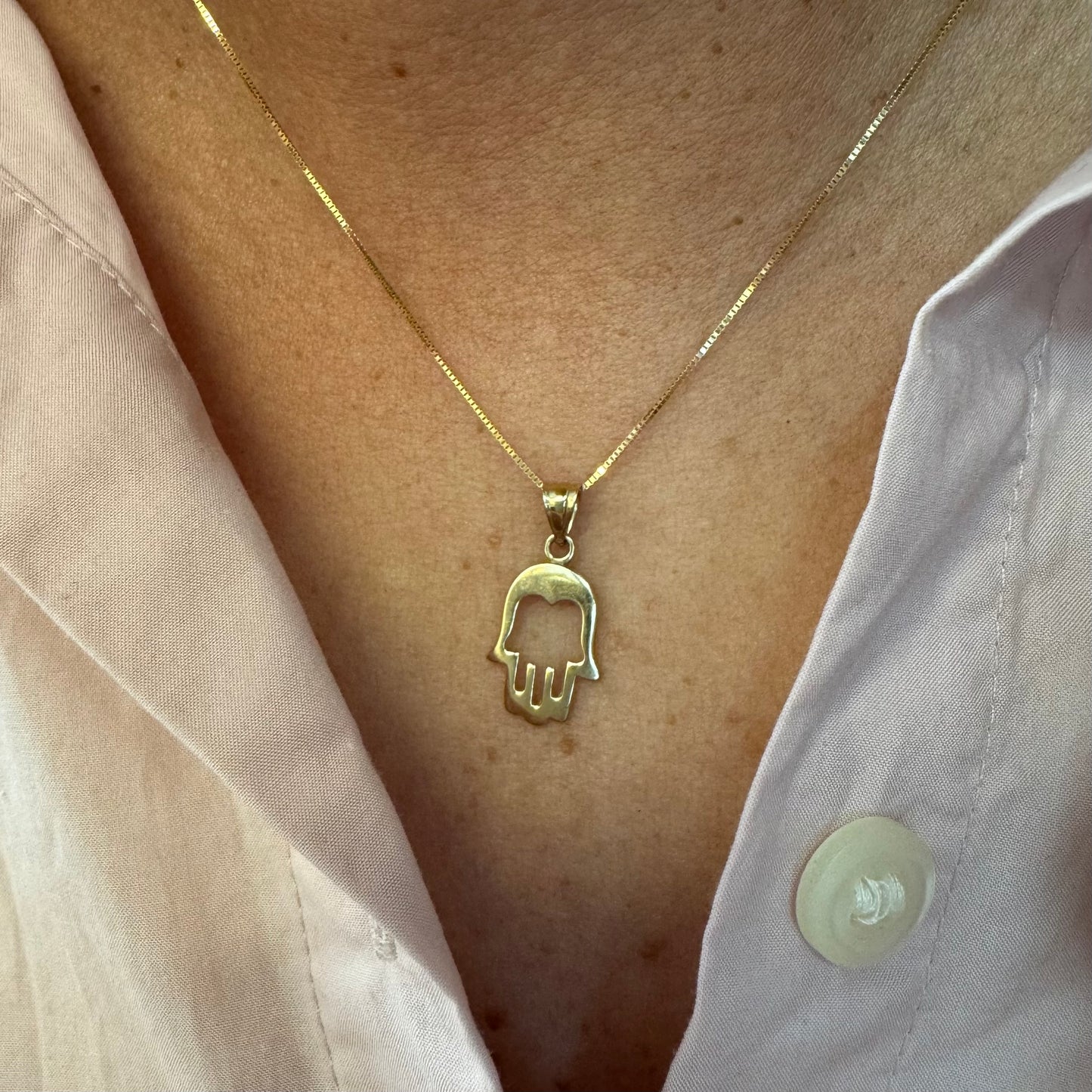 14K gold “Hamsa” pendant