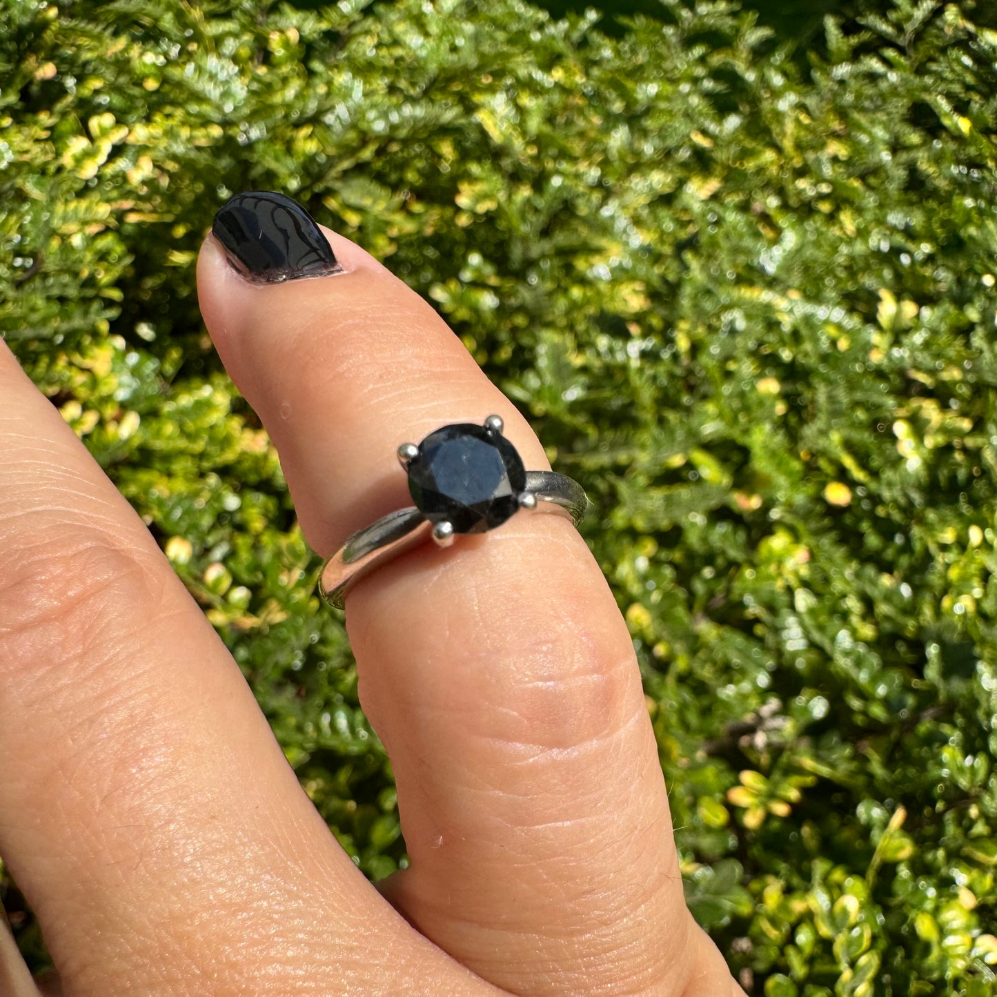 10K gold ring set with Black Diamond