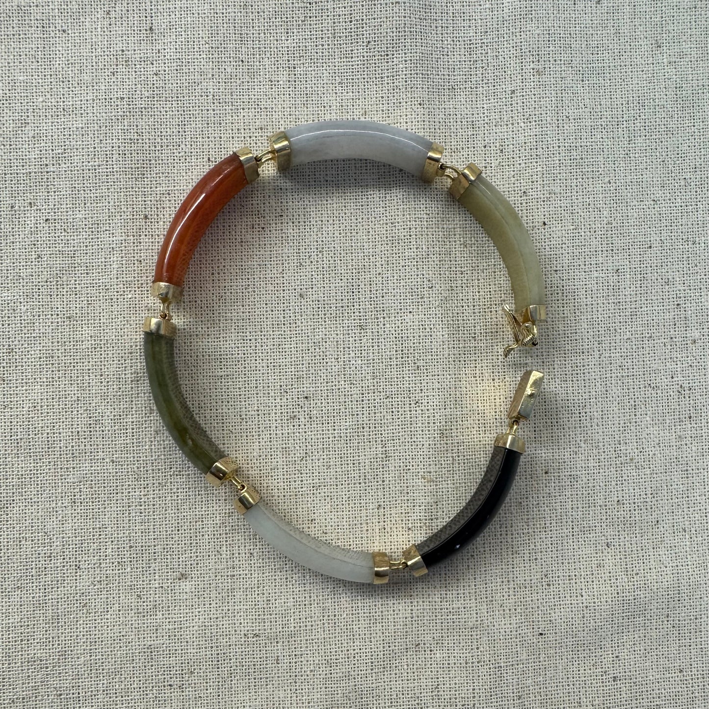 14K gold bracelet set with various gemstones