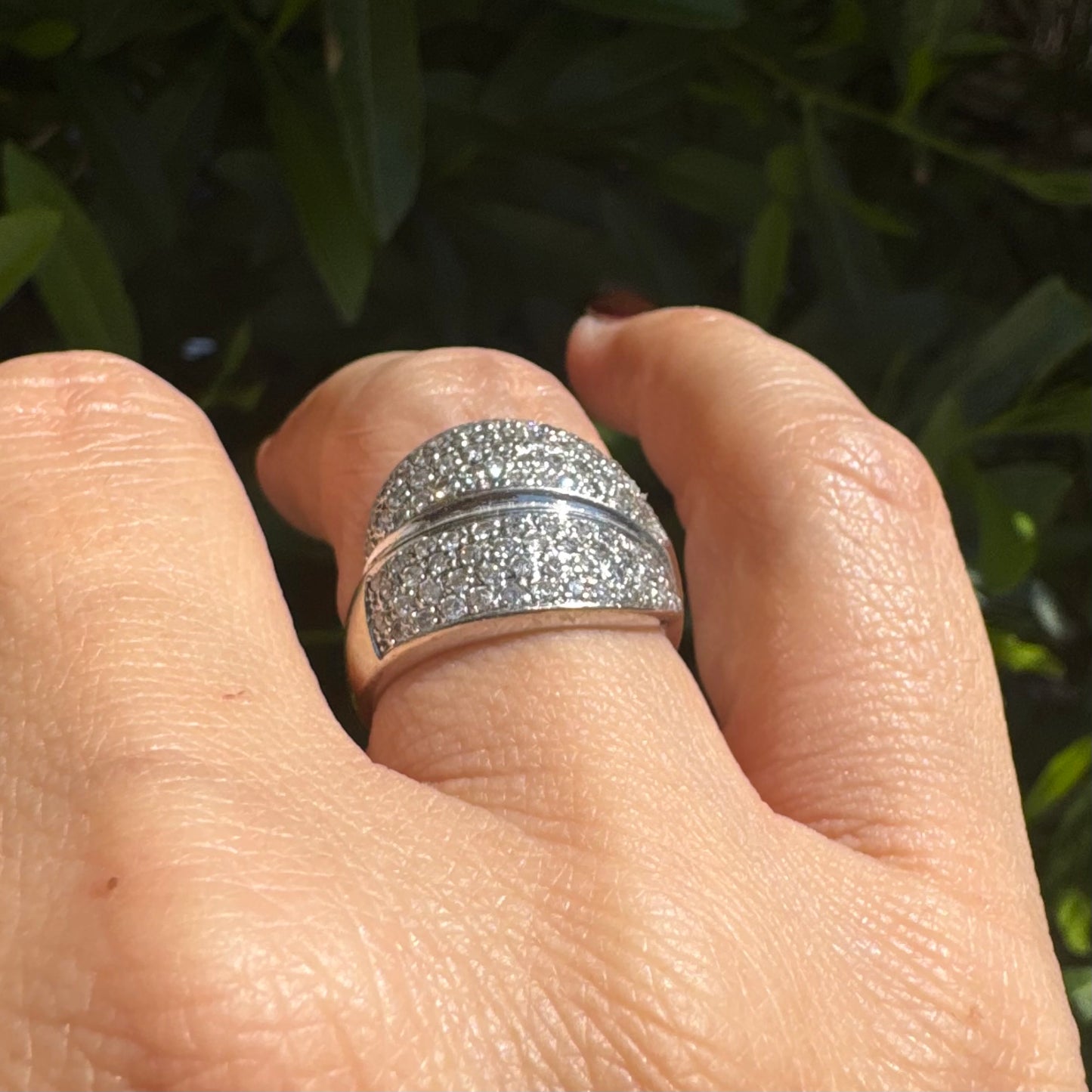 14K white gold ring set with Diamonds