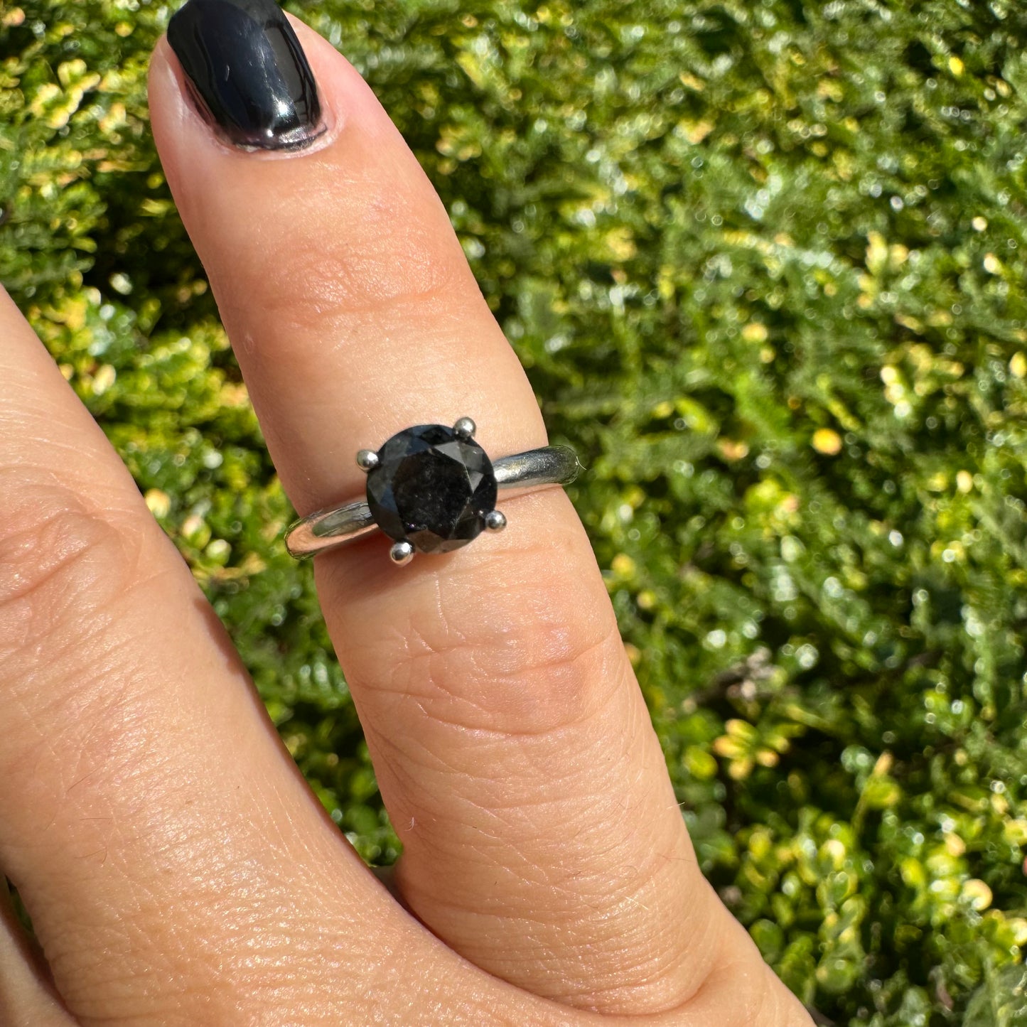 10K gold ring set with Black Diamond