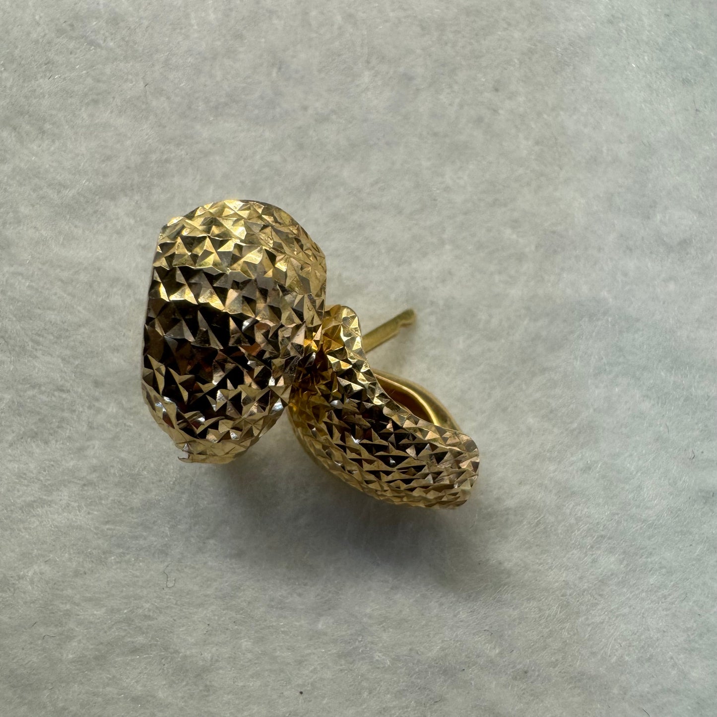 14K Gold textured dome Earrings