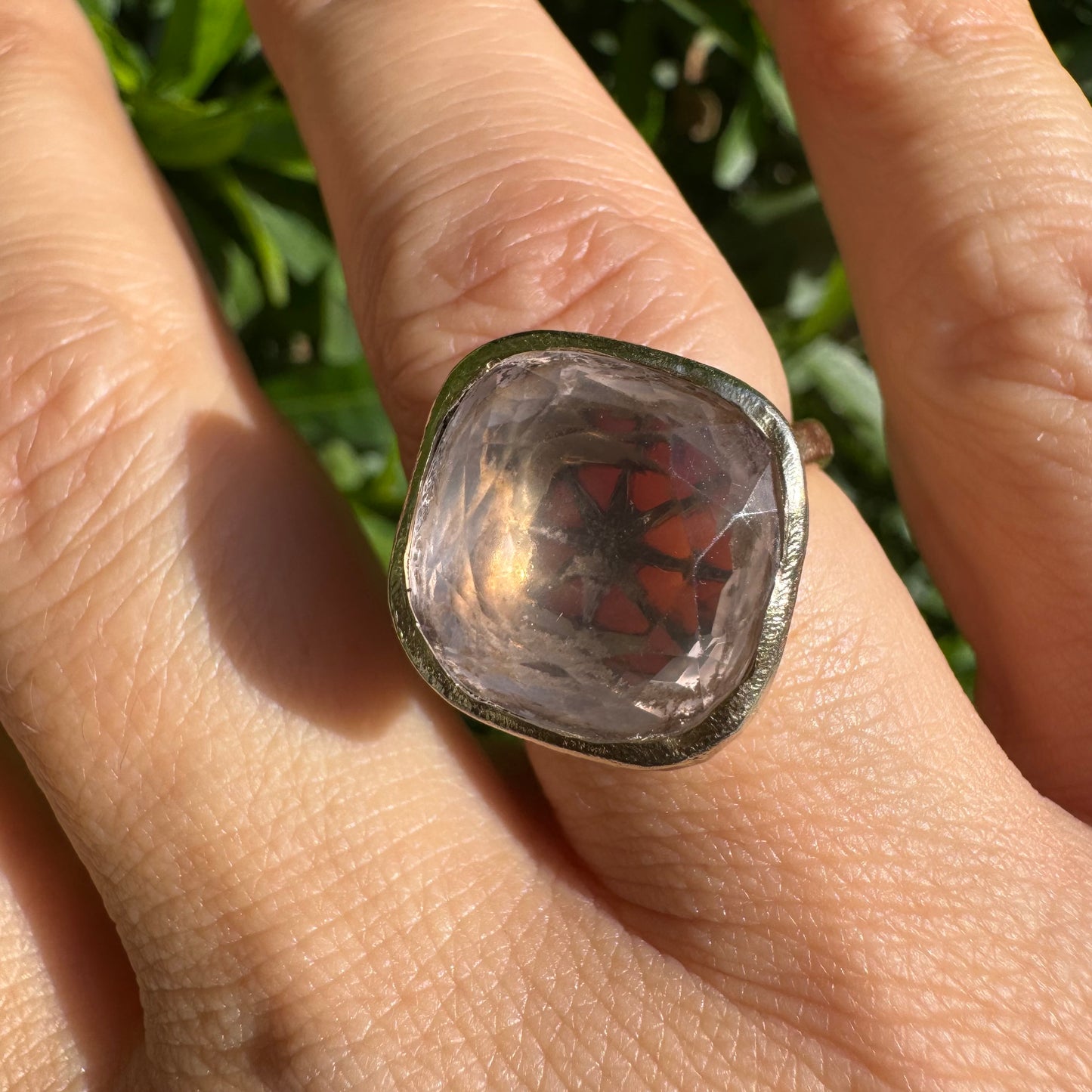 18K gold H.Stern ring set with Rose Quartz