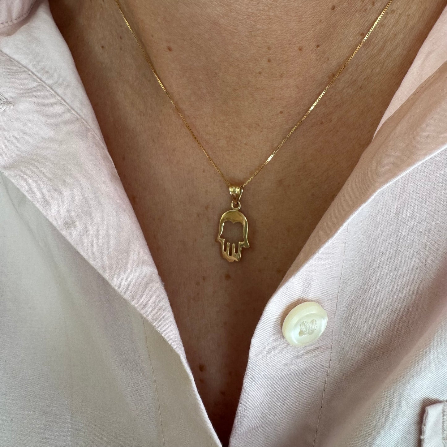 14K gold “Hamsa” pendant
