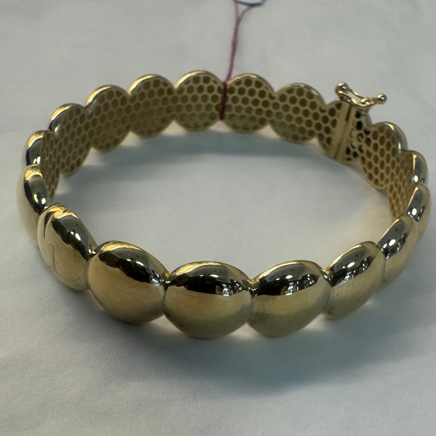 14K gold bracelet set with bold, rounded links