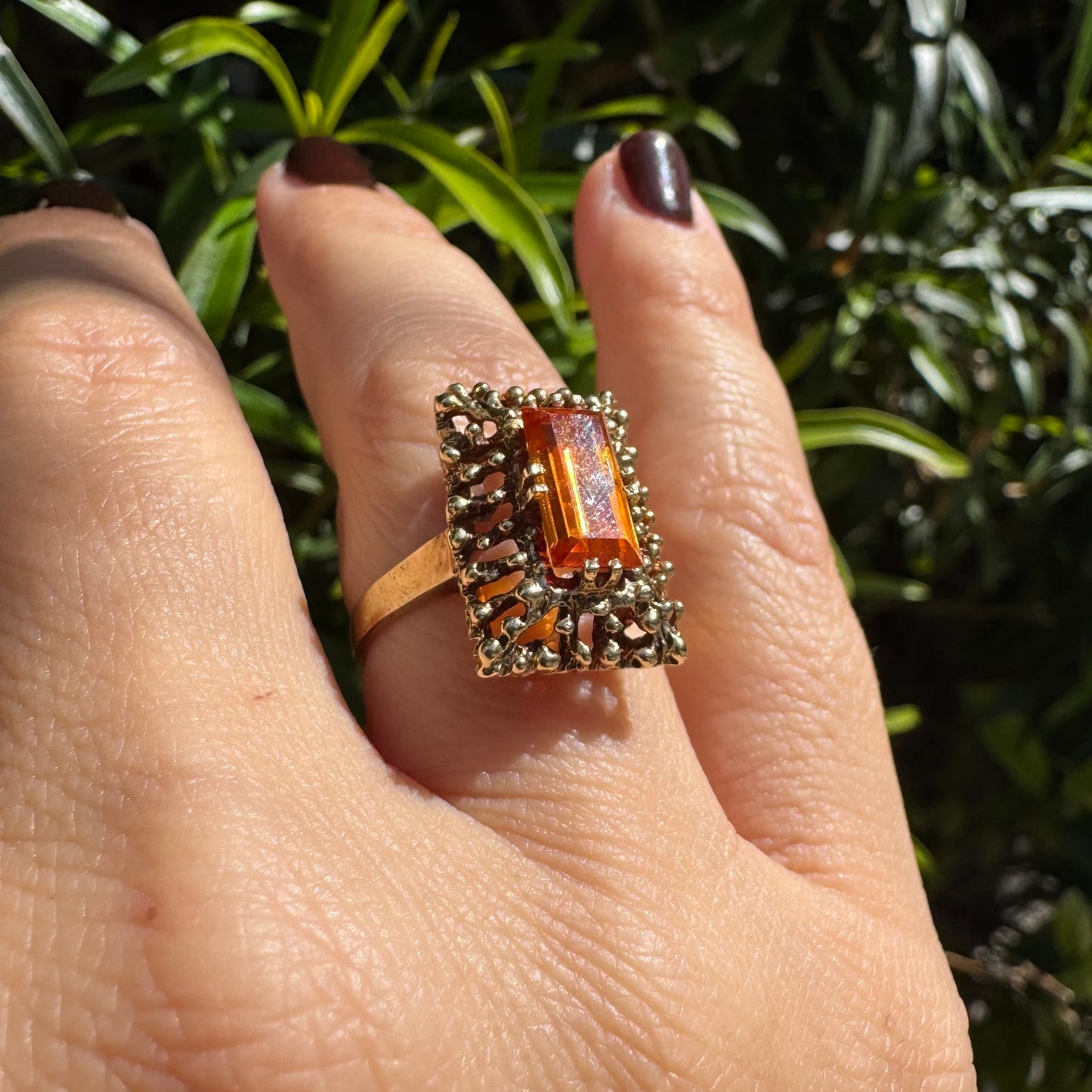 טבעת זהב 14K משובצת סיטרין