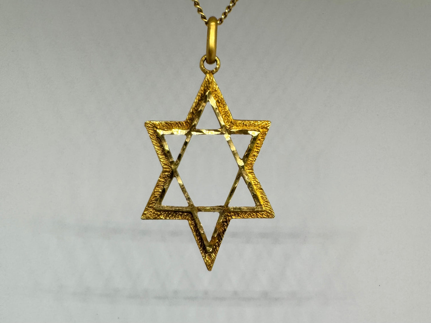 שרשרת זהב צהוב 14 קראט מגן דוד