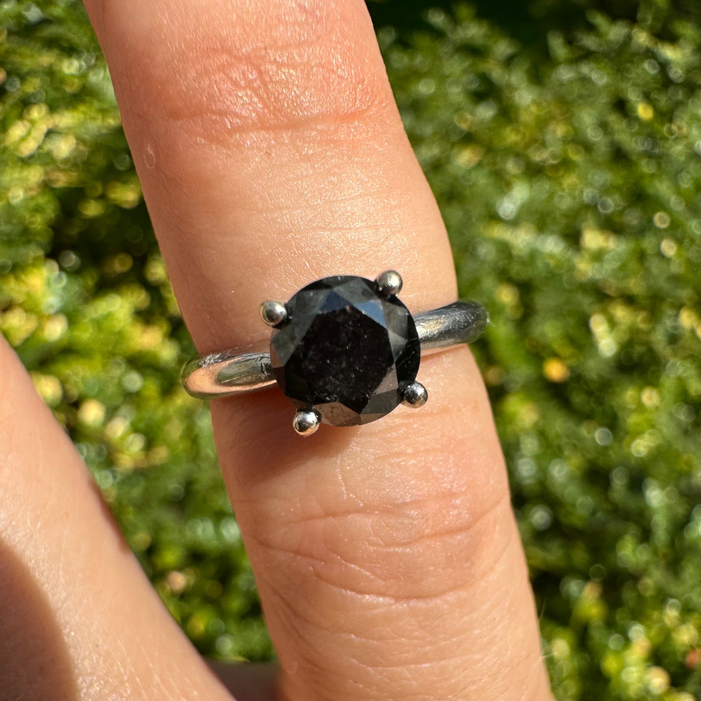 10K gold ring set with Black Diamond