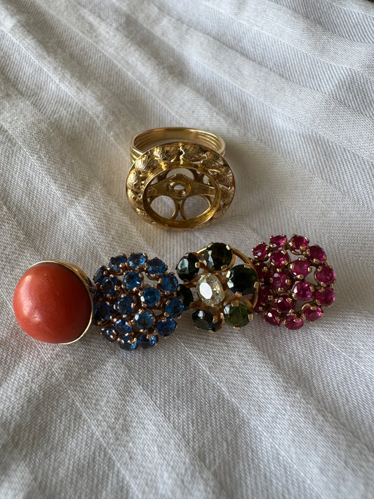 18K gold interchangeable ring — four rings in one