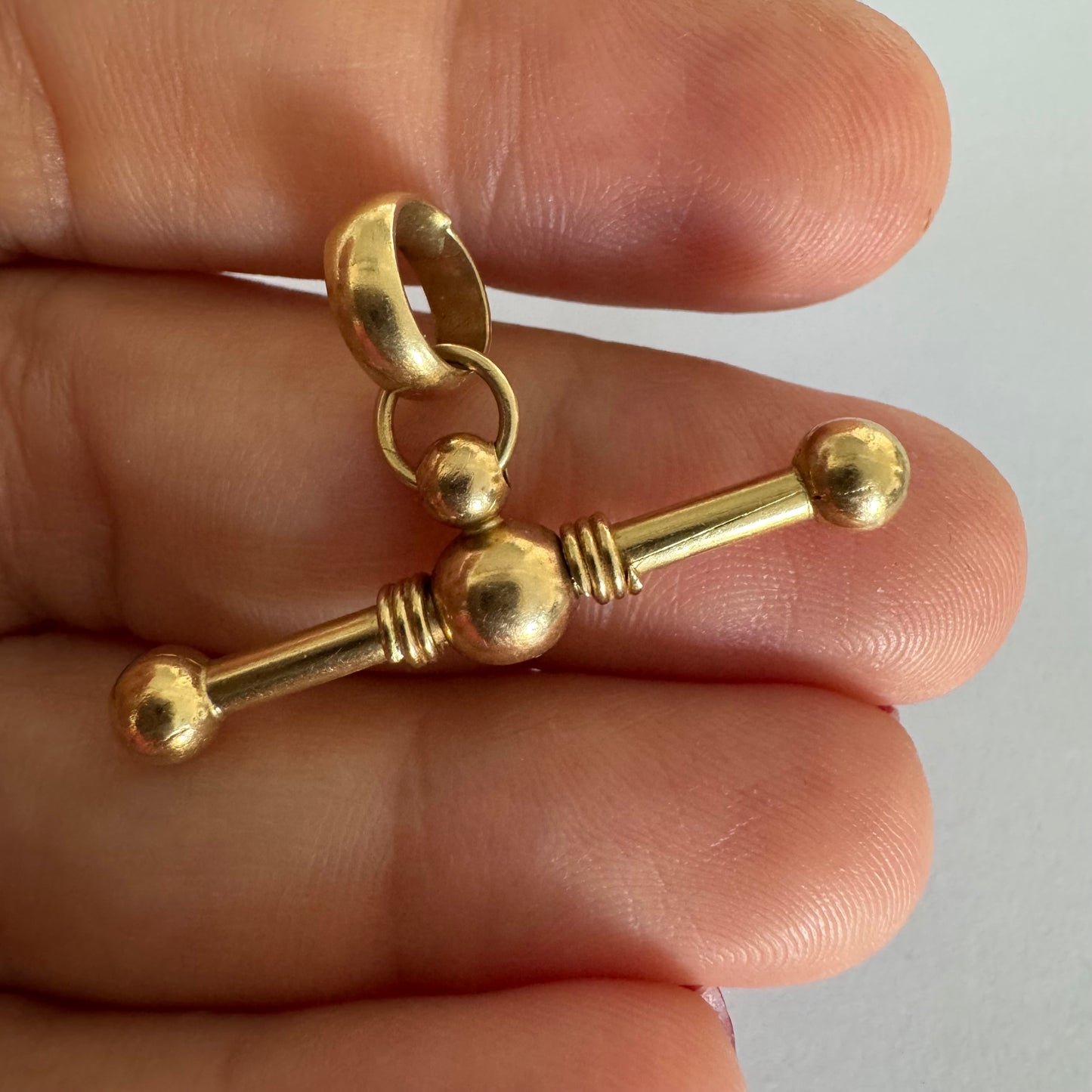 14K gold classic bar pendant