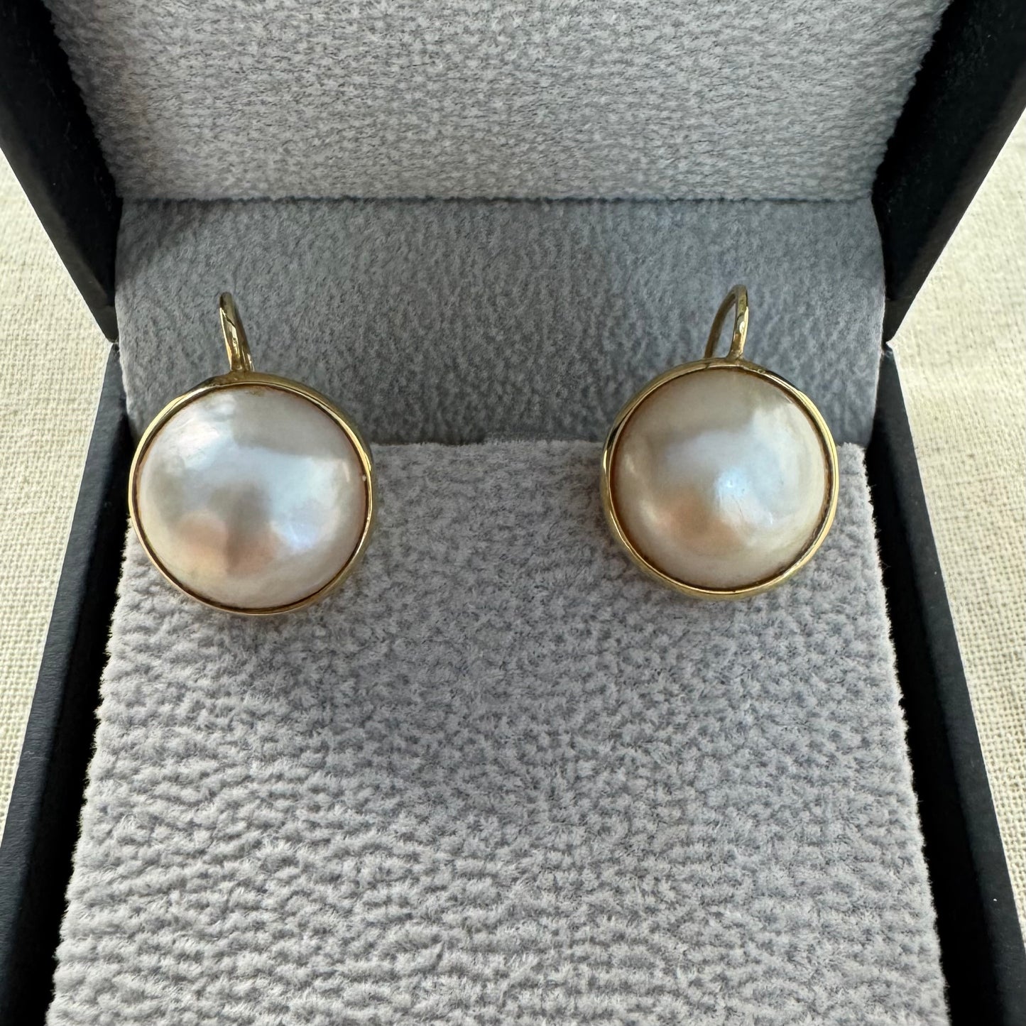 14K gold drop earrings set with Pearl