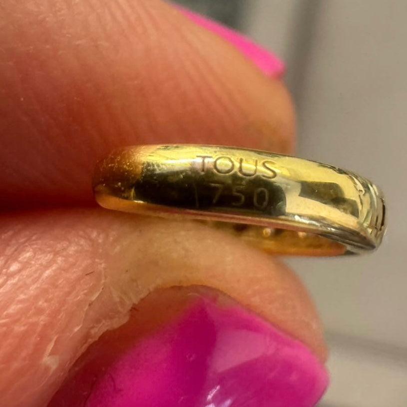 18K gold “Tous” hoop earrings set with Diamonds