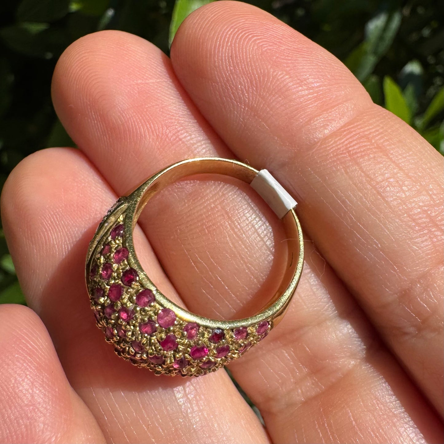 14K gold ring set with Ruby & Diamonds