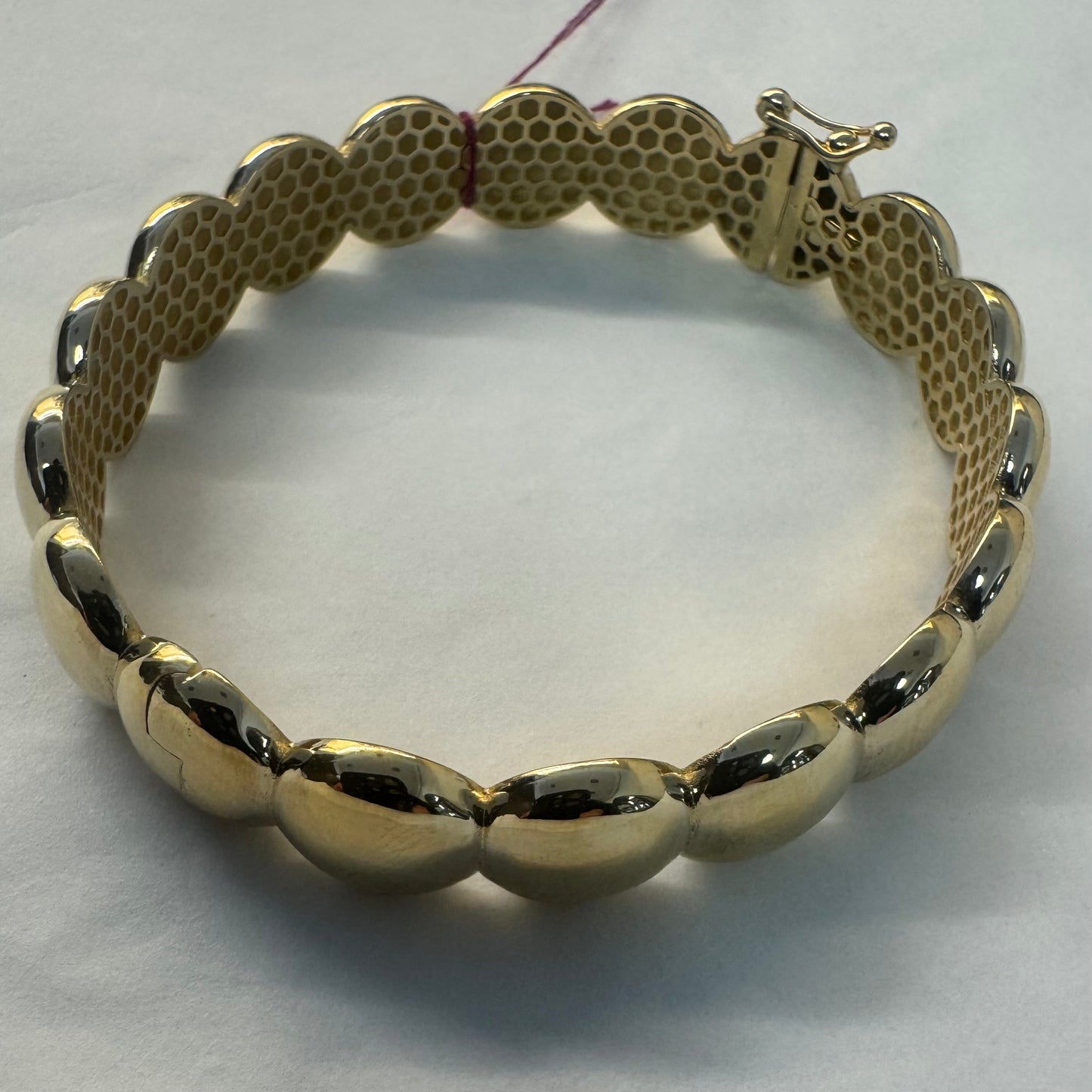 14K gold bracelet set with bold, rounded links