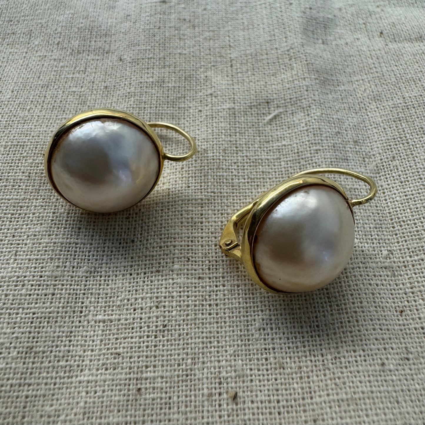 14K gold drop earrings set with Pearl