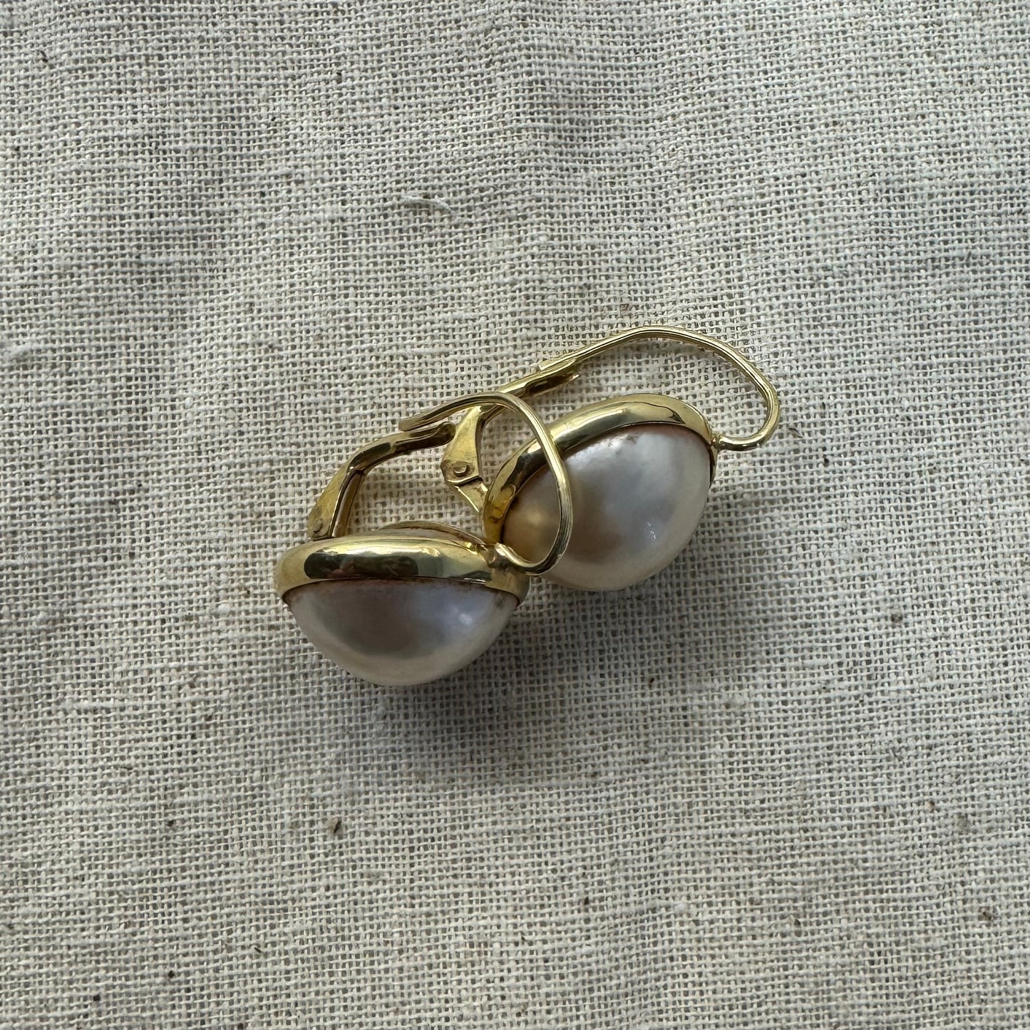 14K gold drop earrings set with Pearl