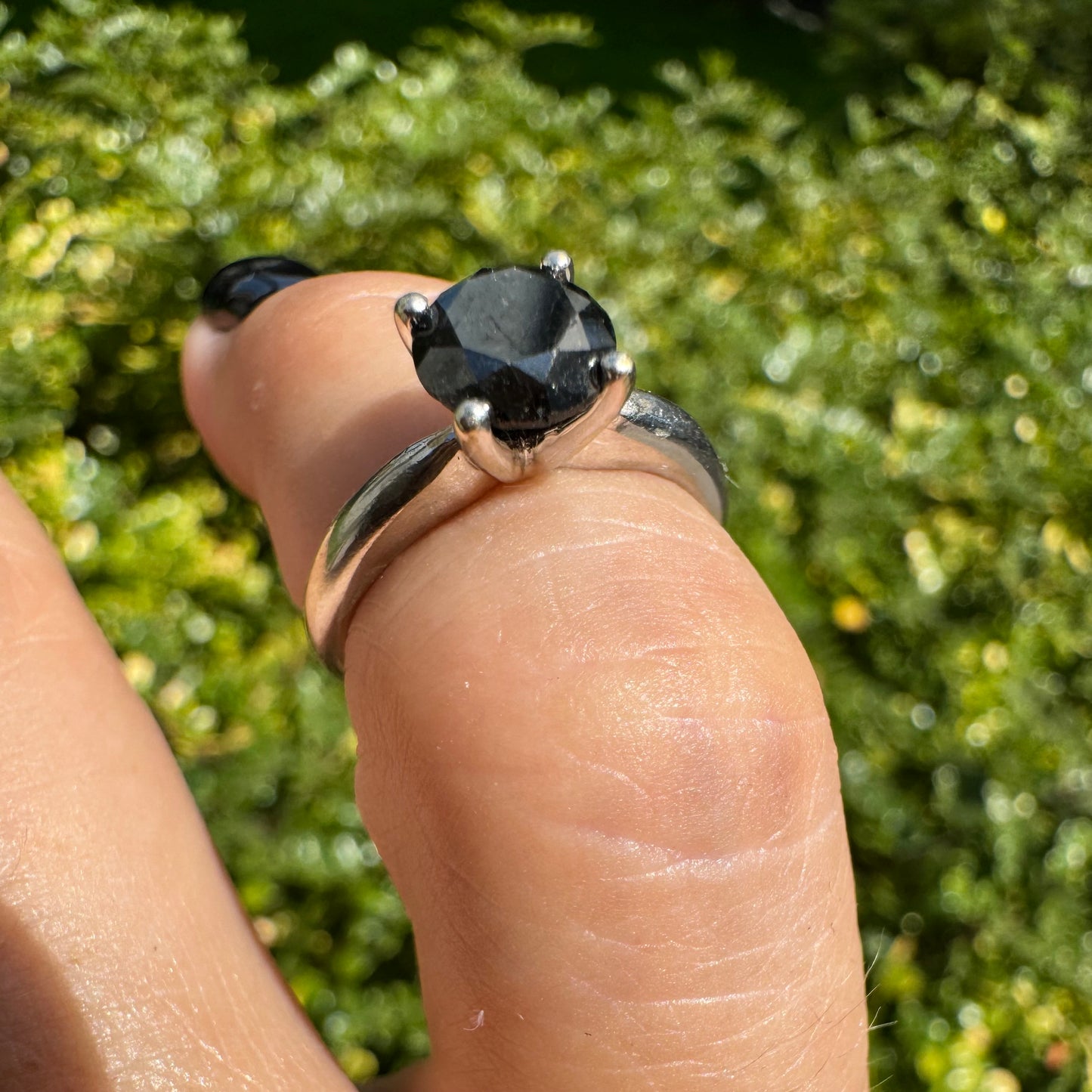 10K gold ring set with Black Diamond