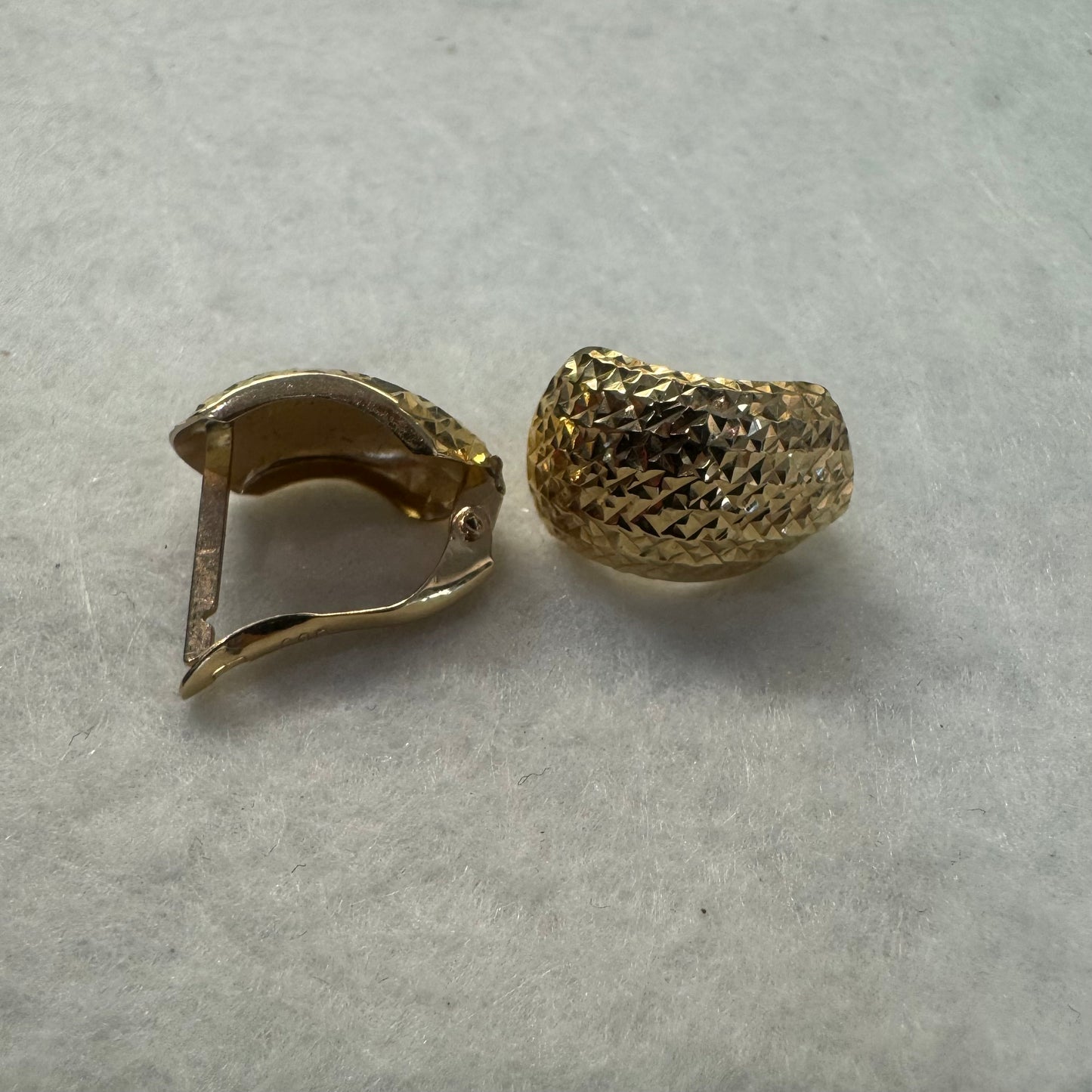 14K Gold textured dome Earrings