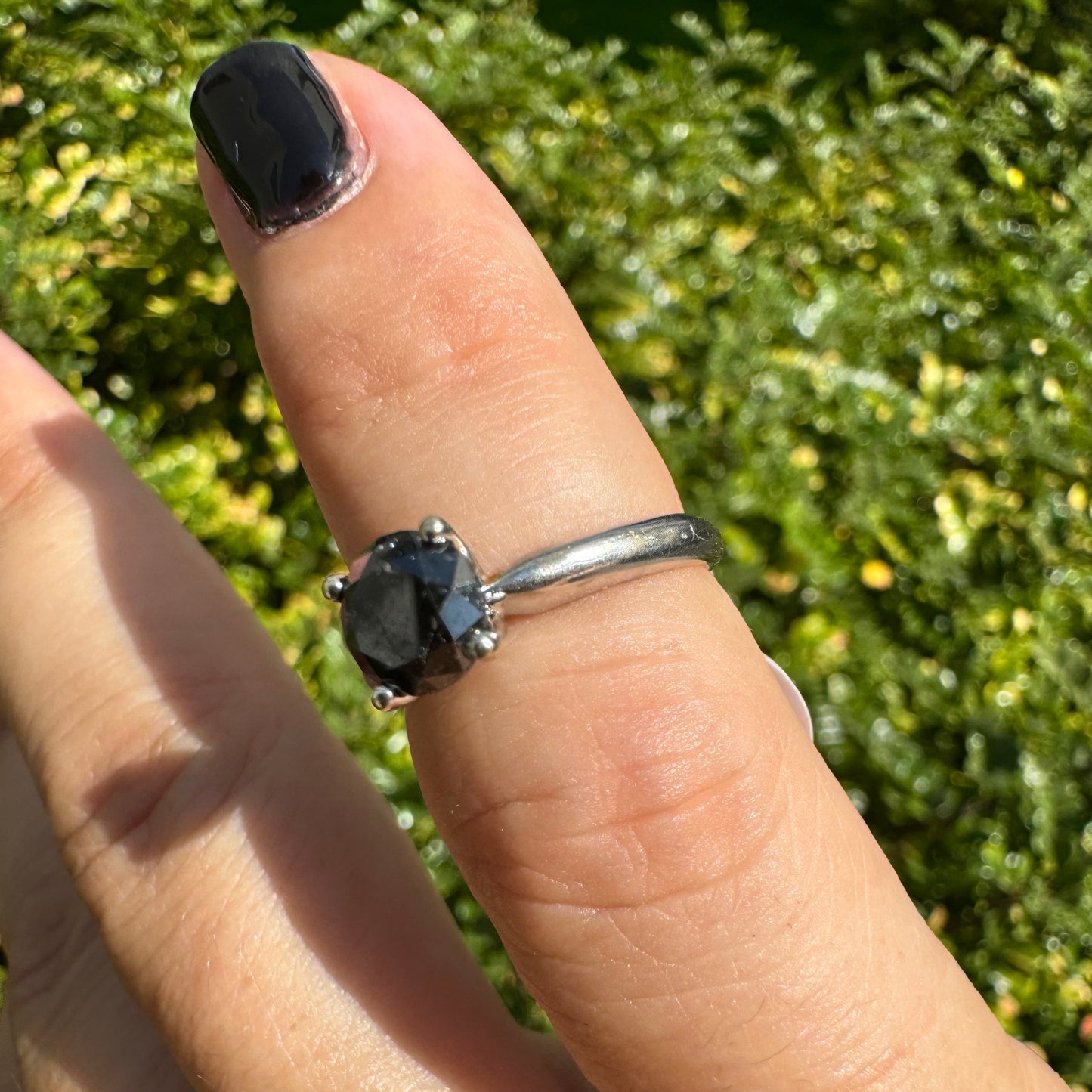 10K gold ring set with Black Diamond