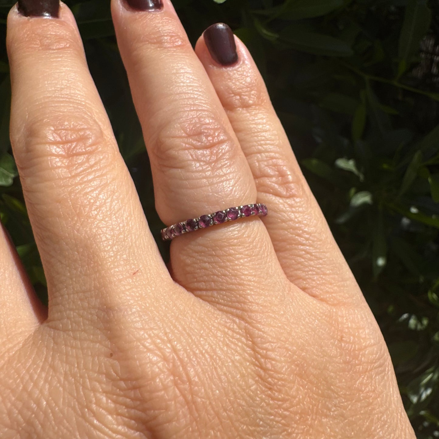 14K gold Eternity ring set Ruby