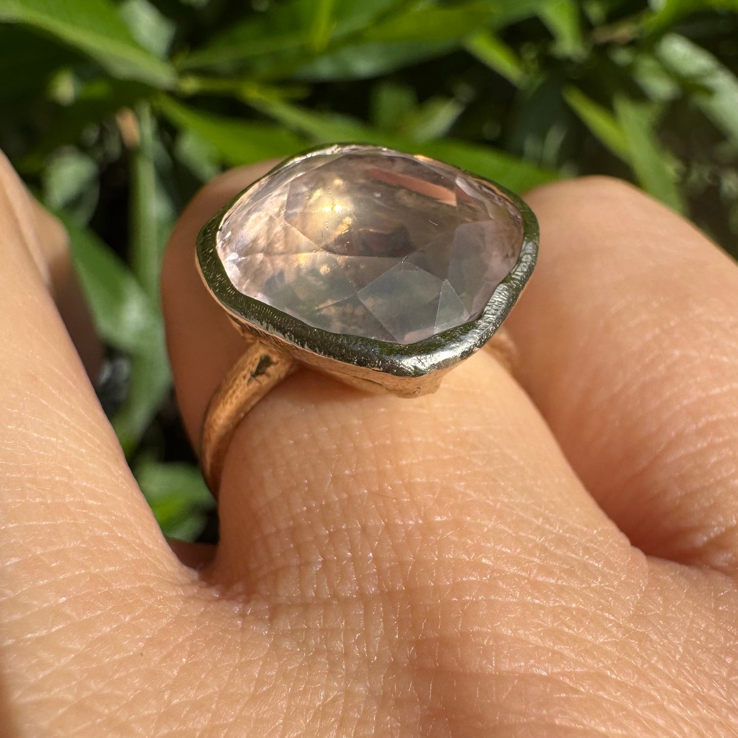 18K gold H.Stern ring set with Rose Quartz