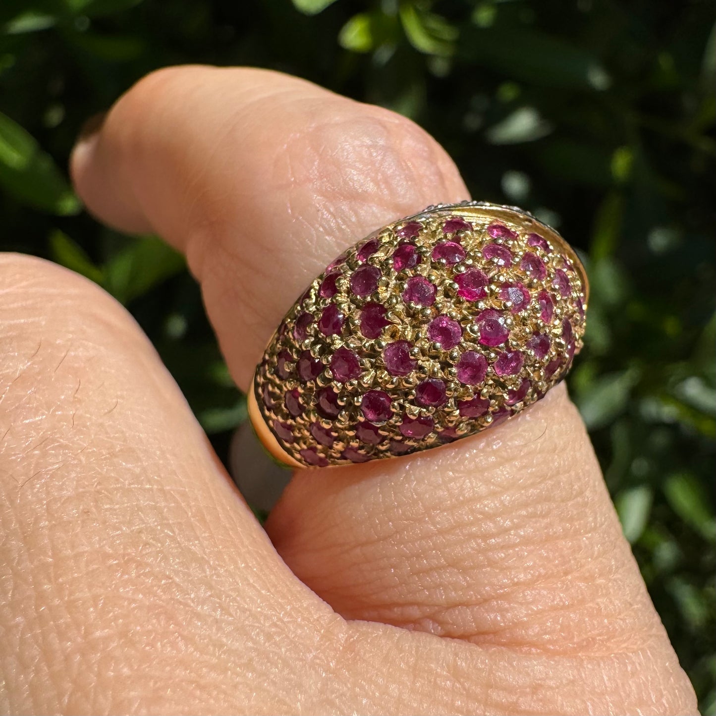 14K gold ring set with Ruby & Diamonds