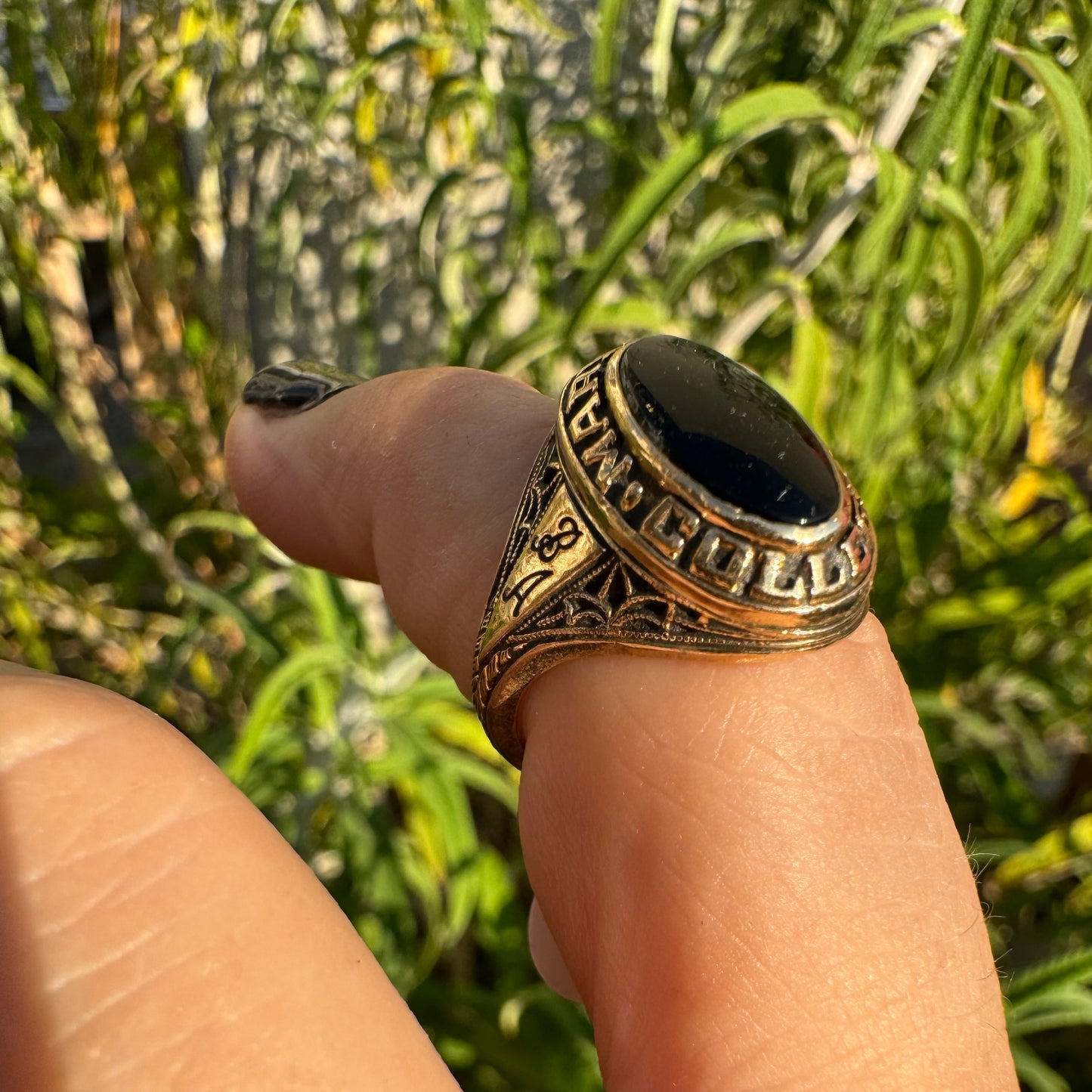 10K gold ring set with Onyx