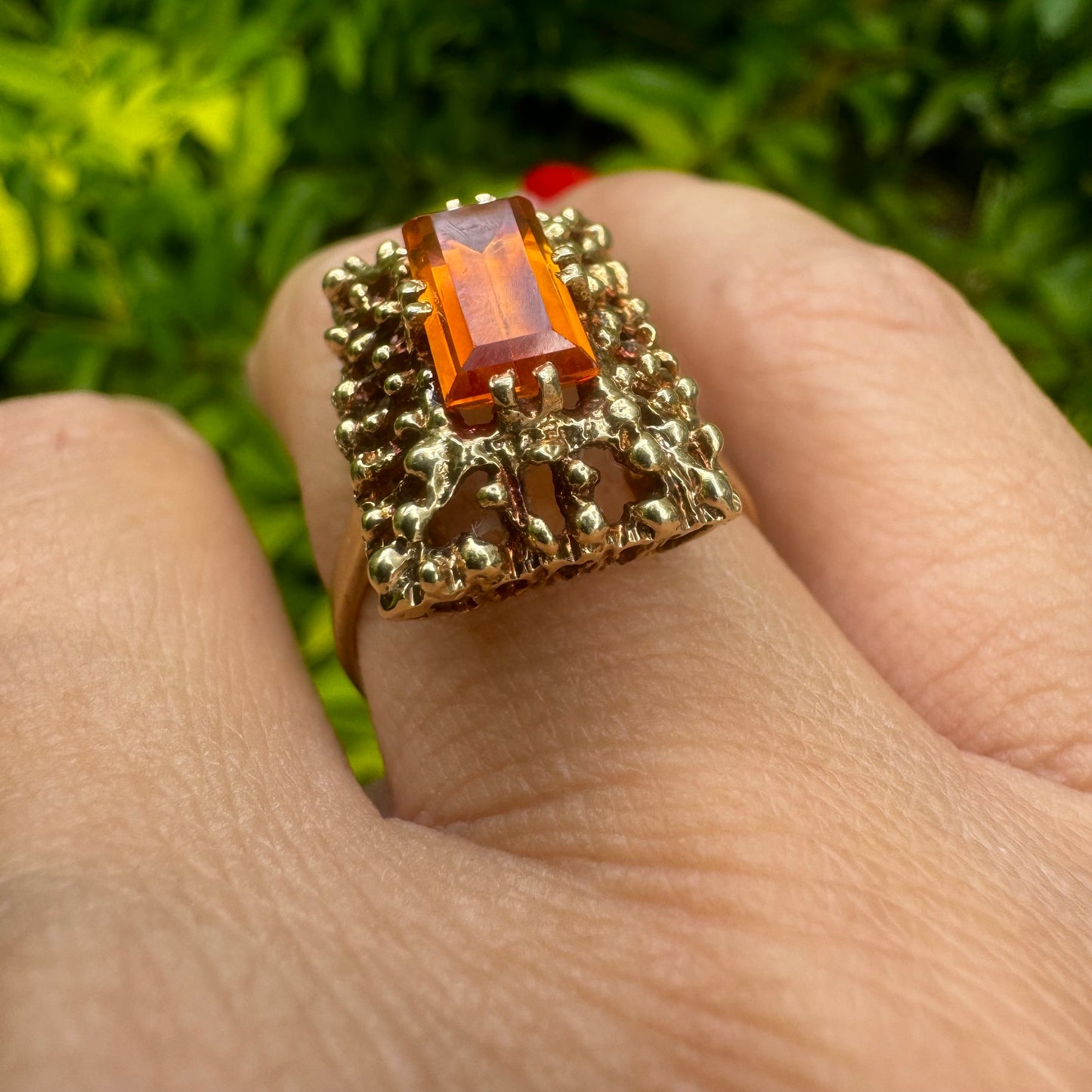 טבעת זהב 14K משובצת סיטרין