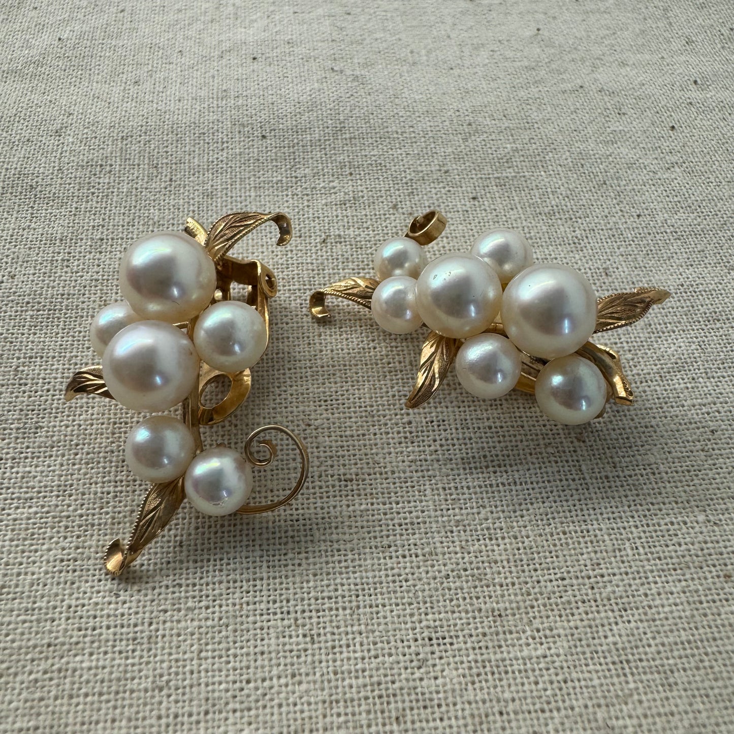 14K gold Clip-On Earrings set with Pearls