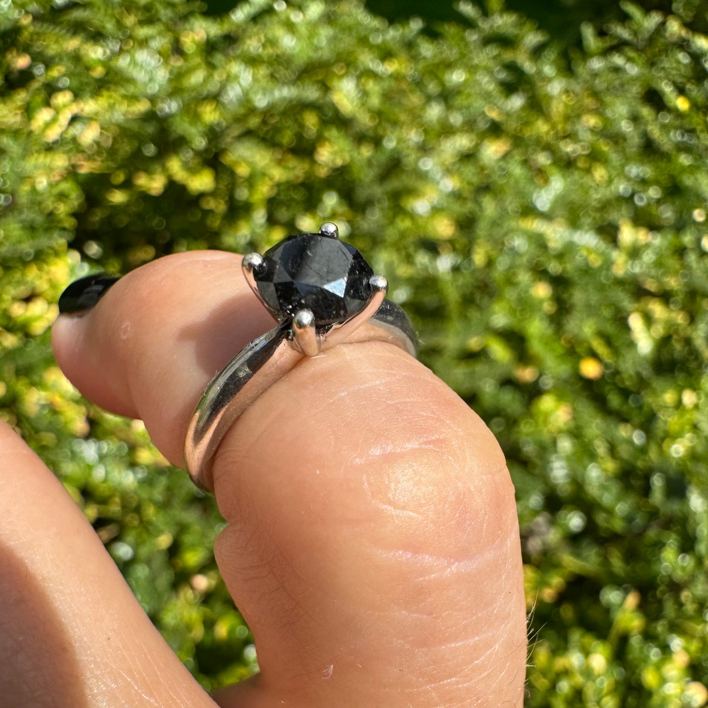 10K gold ring set with Black Diamond