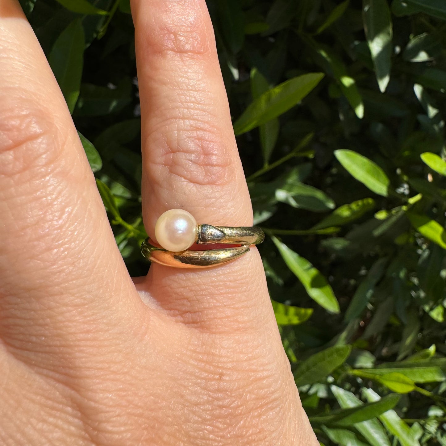14K gold ring set with Pearl