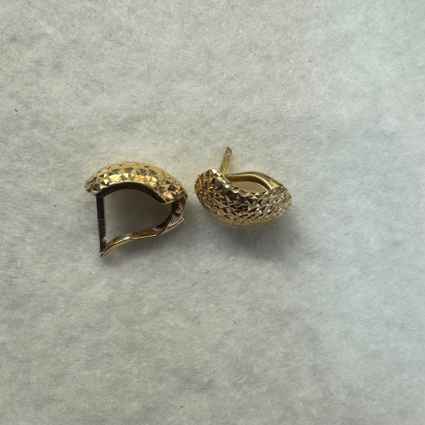 14K Gold textured dome Earrings