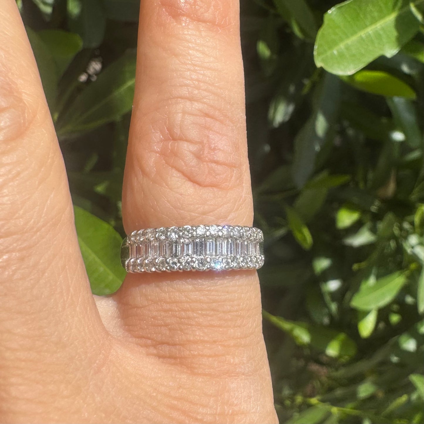14K gold ring set with Blue Topaz, Citrine, and Rose Quartz, framed by a pave’ of sparkling diamonds