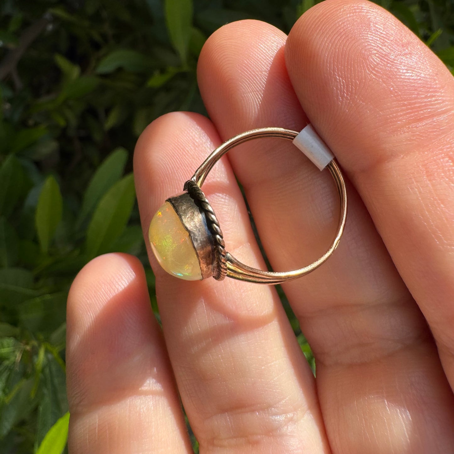 10K gold ring set with Opal