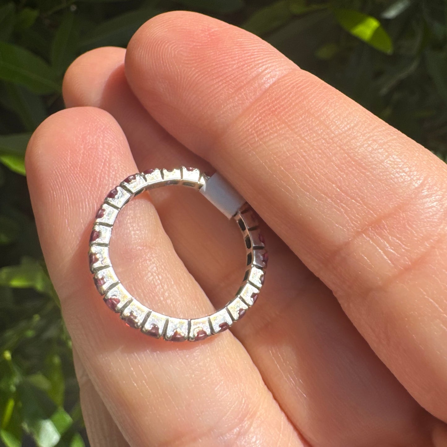 14K gold Eternity ring set Ruby