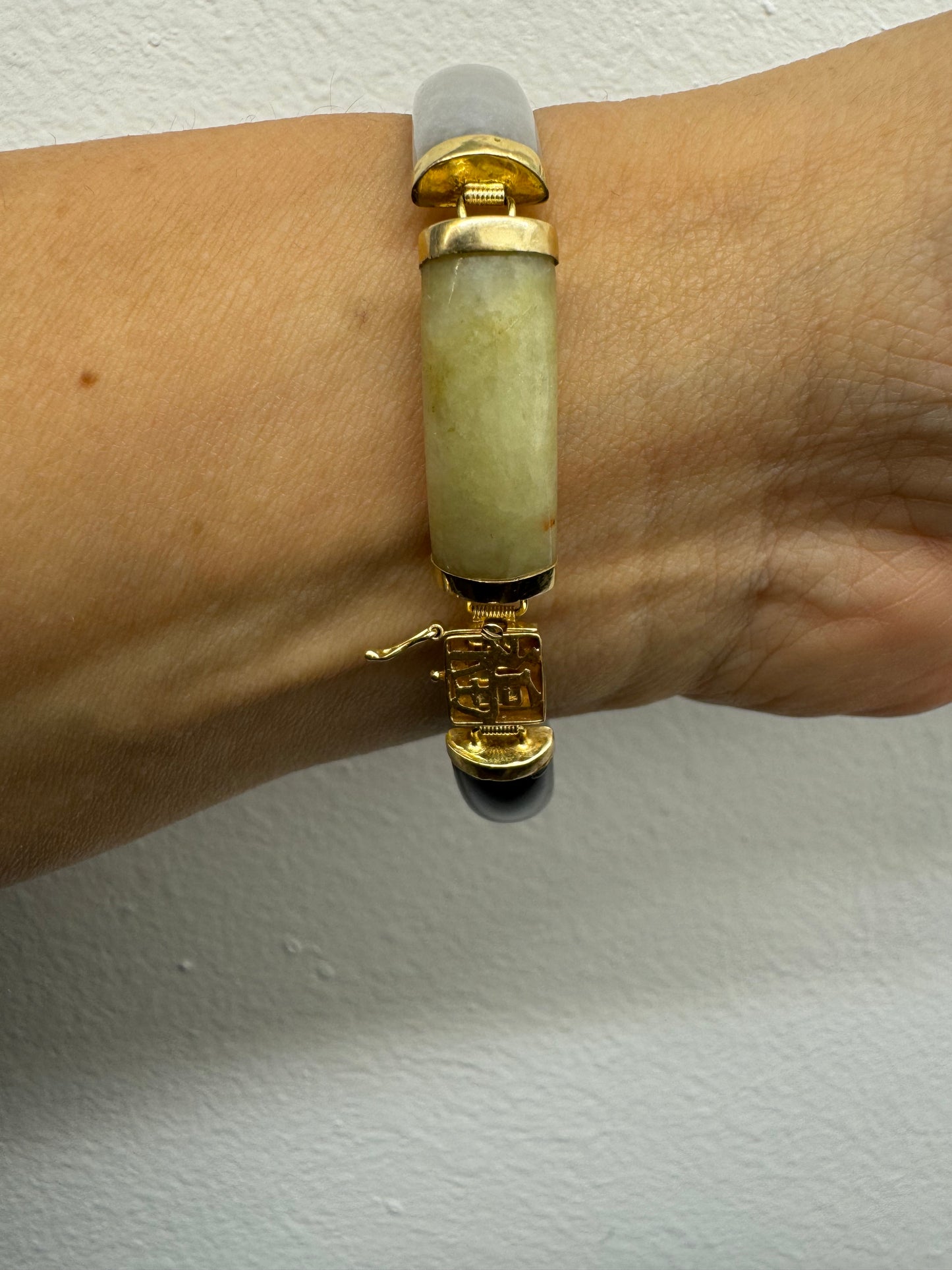 14K gold bracelet set with various gemstones