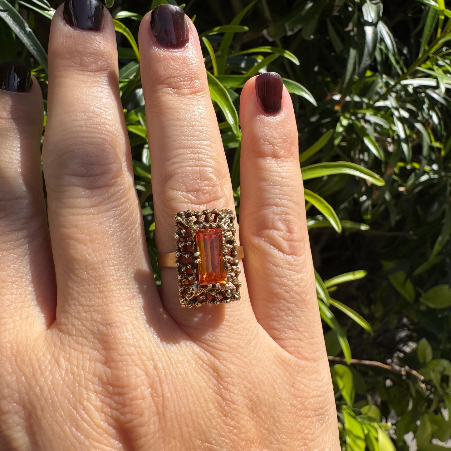 טבעת זהב 14K משובצת סיטרין