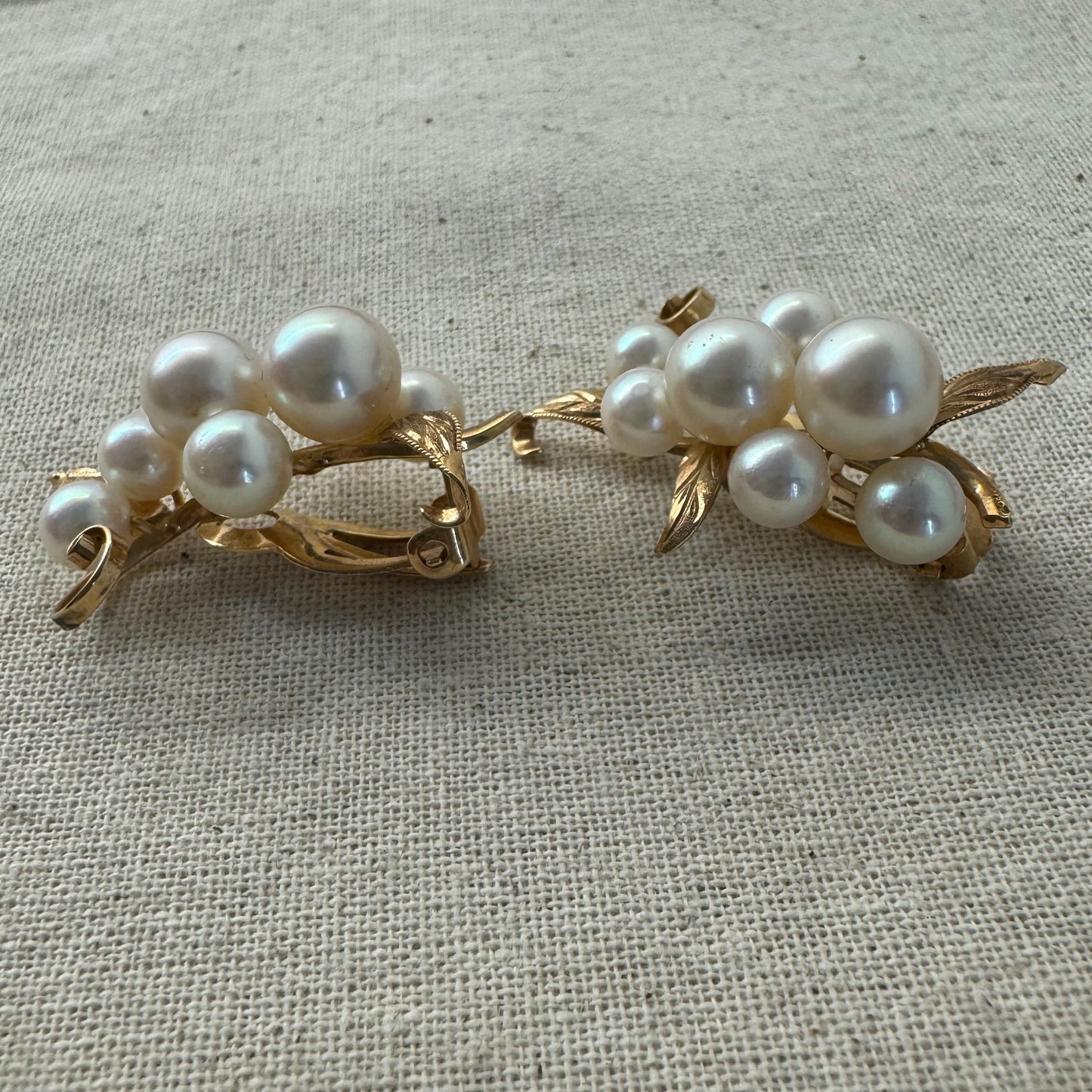 14K gold Clip-On Earrings set with Pearls