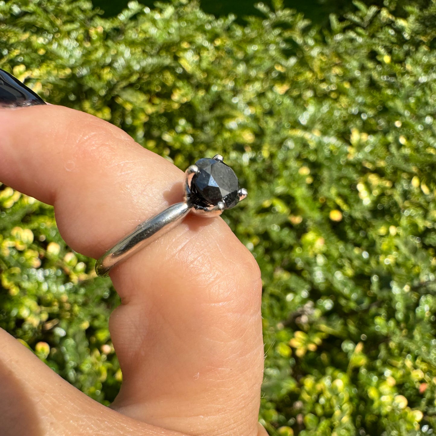 10K gold ring set with Black Diamond