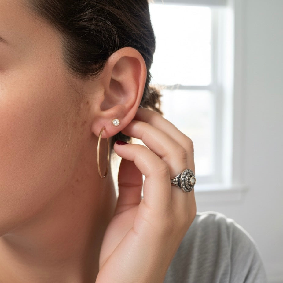 Classic 14K gold hoop earrings