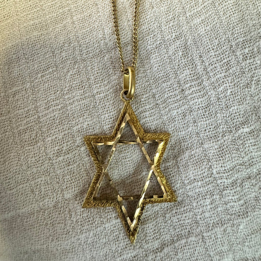 שרשרת זהב צהוב 14 קראט מגן דוד