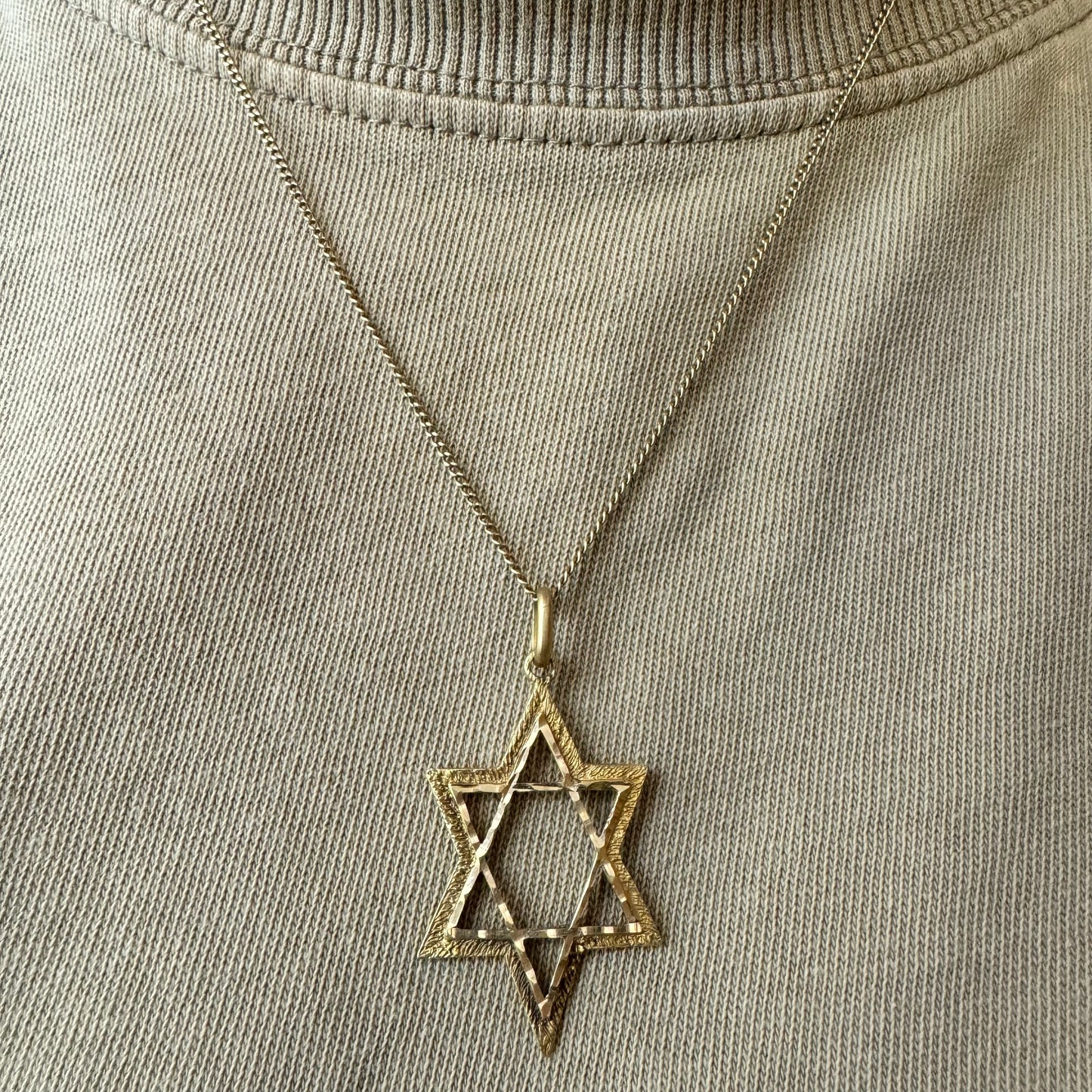 שרשרת זהב צהוב 14 קראט מגן דוד