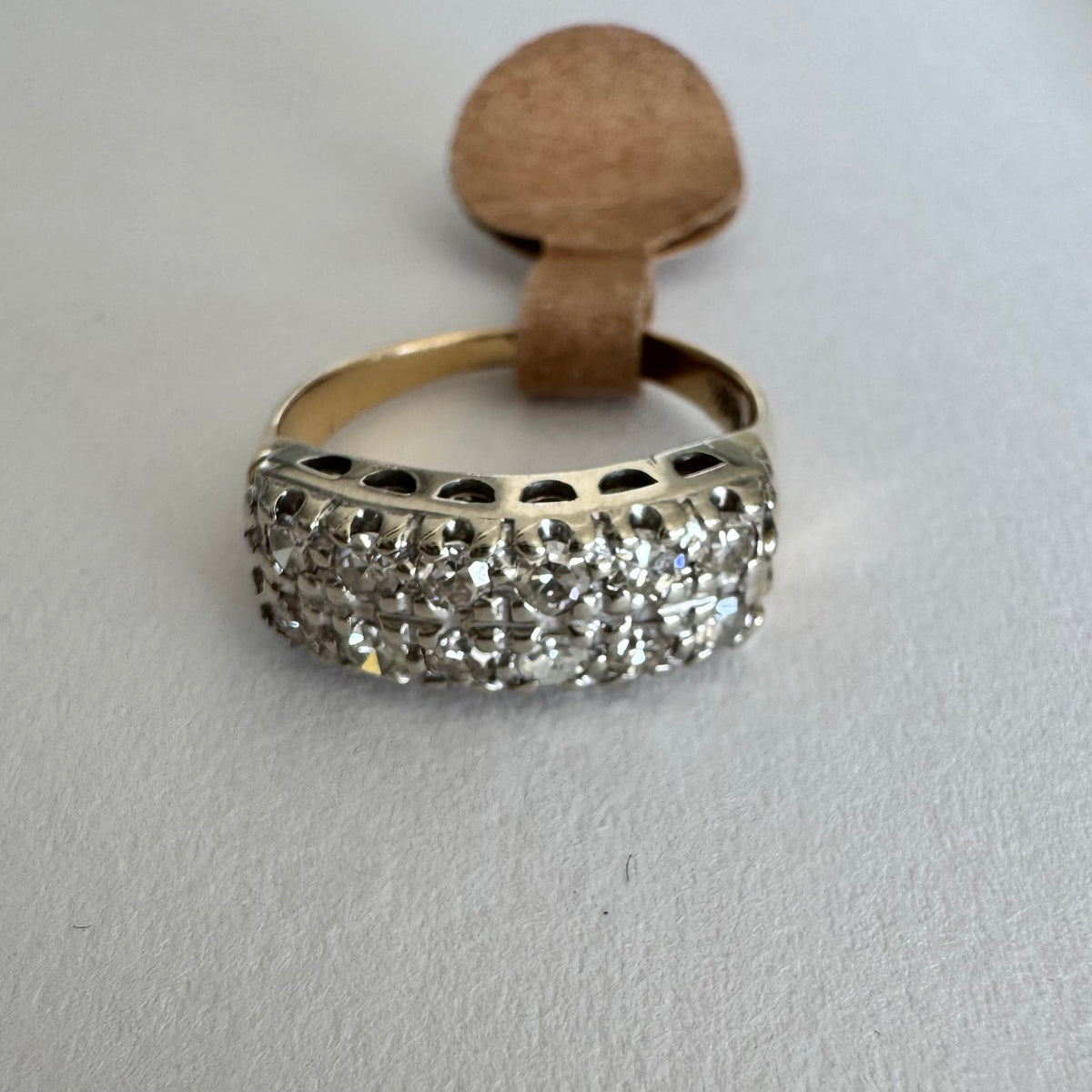 Diamond Wide Band Ring — 9K (14K) Gold