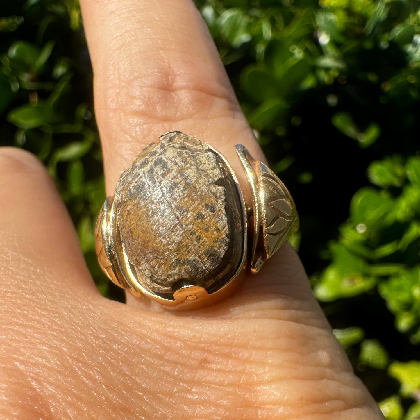 14K gold Egyptian Scarab Ring